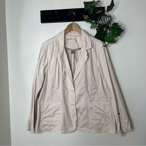 Sunset Cove Light Beige Two-Button Cotton Blazer 2X
